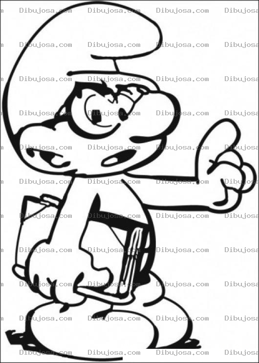 Dibujo para colorear Pitufo 3d Para Pintar