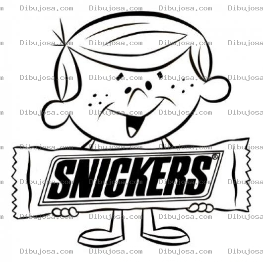 Dibujo para colorear Dibujo De Chocolate Snickers Para Colorear