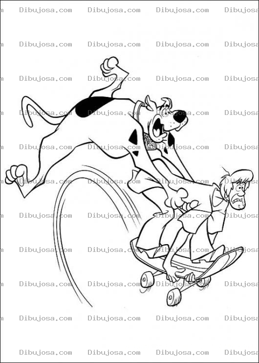 Dibujo para colorear Colorear A Escubidu Con Shagi En Patineta