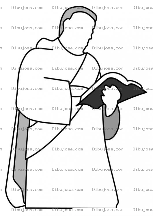 Dibujo para colorear Sacerdote Leyendo La Biblia Para Colorear