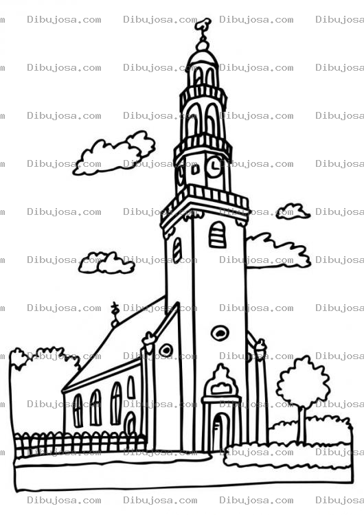 Dibujo para colorear Dibujo De Iglesia Para Colorear