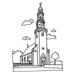 Dibujo para colorear Dibujo De Iglesia Para Colorear