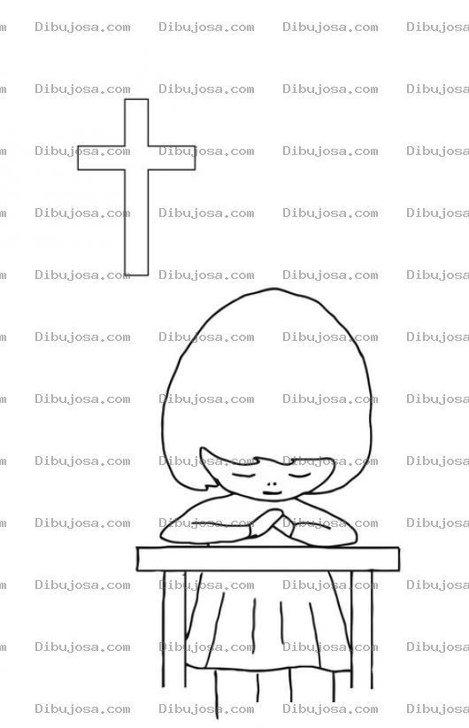 Dibujo para colorear Dibujo De Nena Rezando