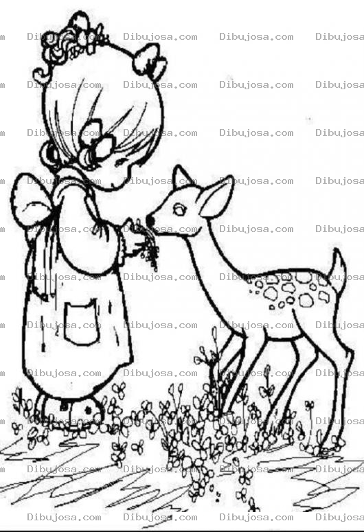Dibujo para colorear Venadito de Preciusmoments para colorear