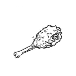 Dibujo para colorear Pierna De Pollo Frito Rostizado Rico Sabroso Y Crujiente Para Pintar Y Colorear