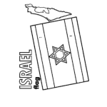 Dibujo para colorear ISRAEL Mapa De Israel Y Bandera De Israel Para Colorer