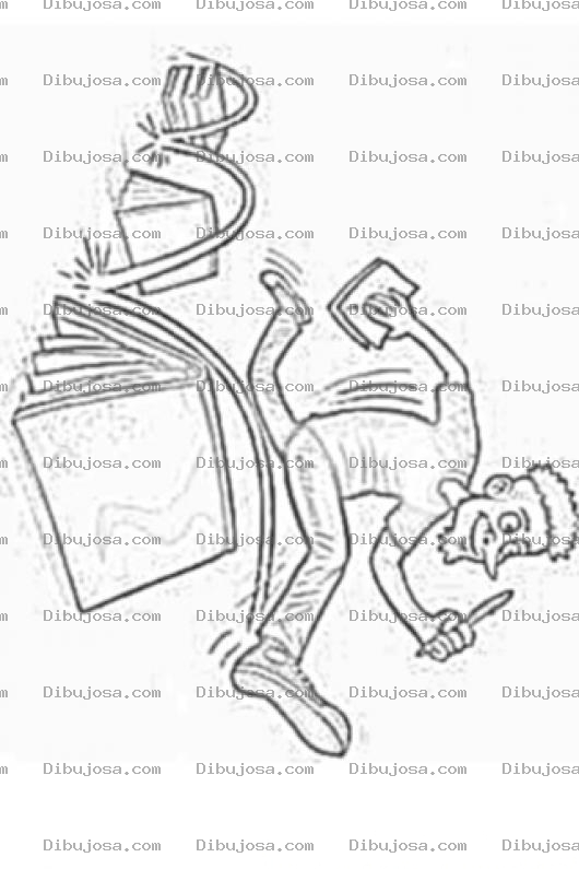 Dibujo para colorear Dibujo De Estudiante Adelantando Cursos Saltando Sobre Libros