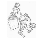 Dibujo para colorear Dibujo De Estudiante Adelantando Cursos Saltando Sobre Libros