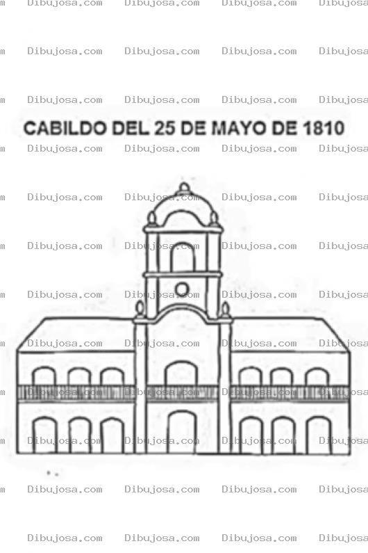 Dibujo para colorear Dibujo Del Cabildo Del 25 De Mayo De 1810 Para Colorear