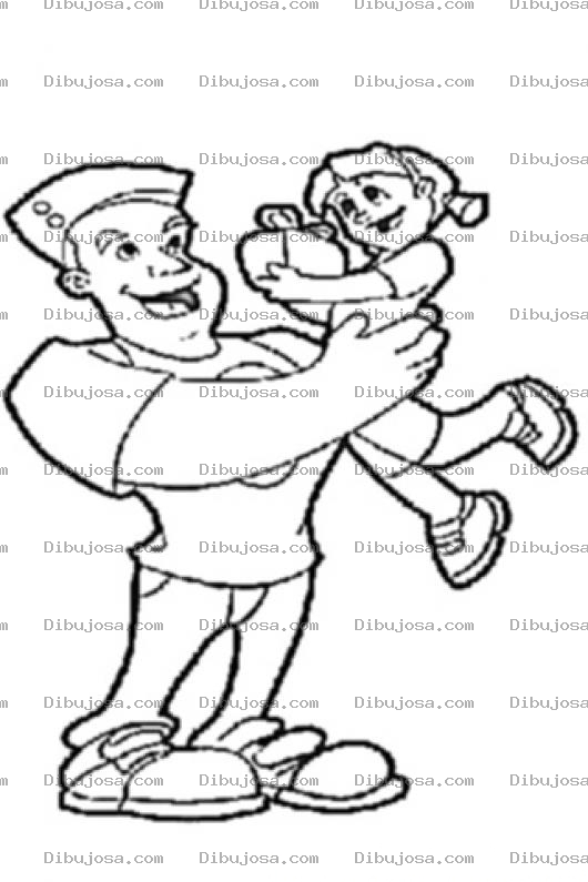 Dibujo para colorear Papa E Hija Para Colorear