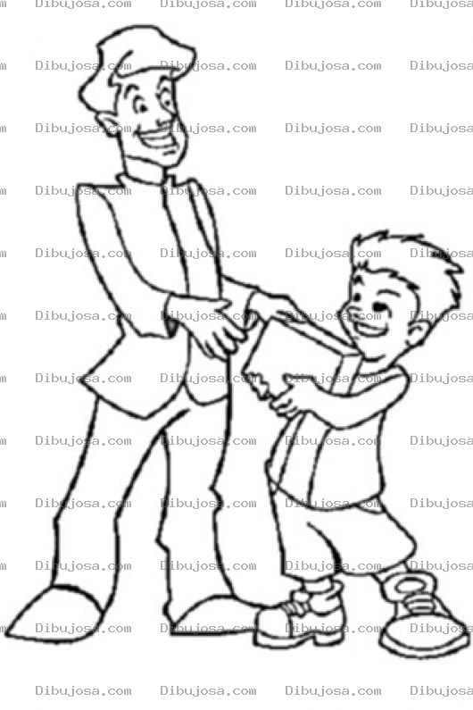 Dibujo para colorear Papa E Hijo Para Colorear