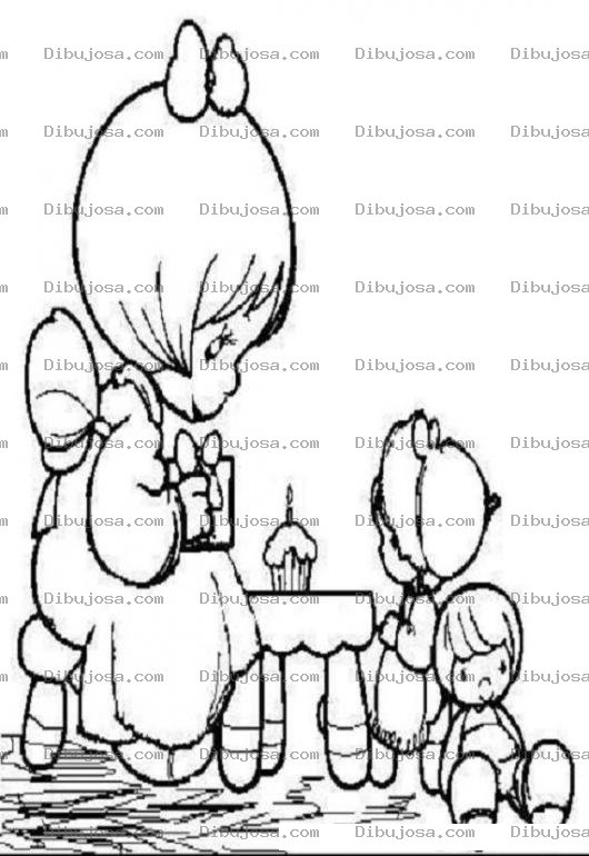 Dibujo para colorear Nina de Precios moments con un patelito