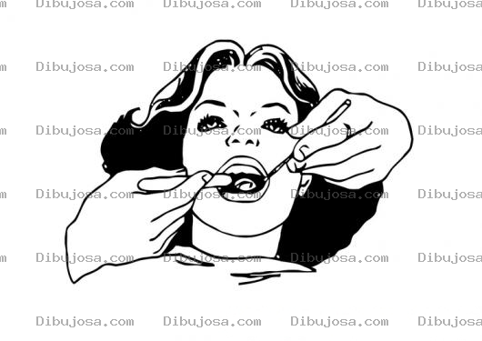 Dibujo para colorear Colorear Mujer Con El Dentista