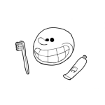Dibujo para colorear Dibujo De Dientes Con Cepillo Y Pasta Dental