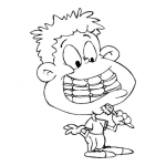 Dibujo para colorear Chico Con Brackets Y Cepillo De Dientes Para Colorear