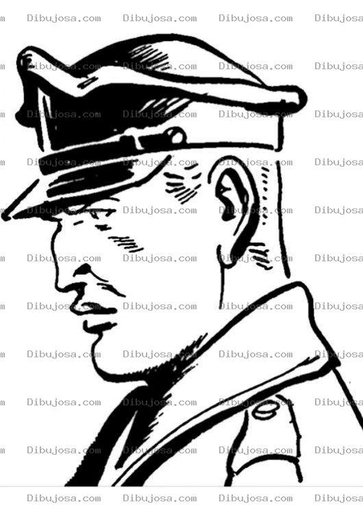 Dibujo para colorear Policia De Perfil Para Colorear