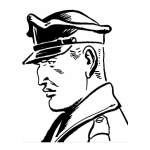 Dibujo para colorear Policia De Perfil Para Colorear