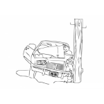 Dibujo para colorear Colorear Carro Accidentado Choque Con Un Poste Accidente Vehicular