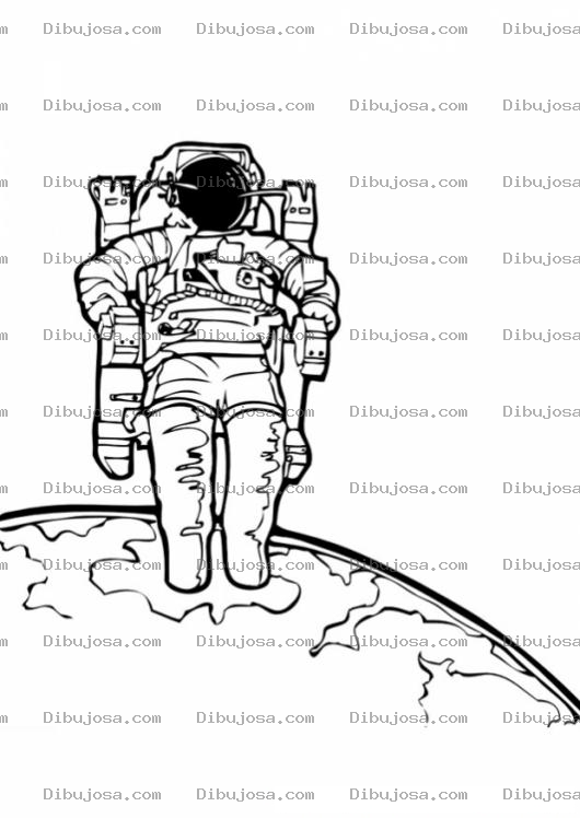Dibujo para colorear Colorear Astronauta En El Espacio