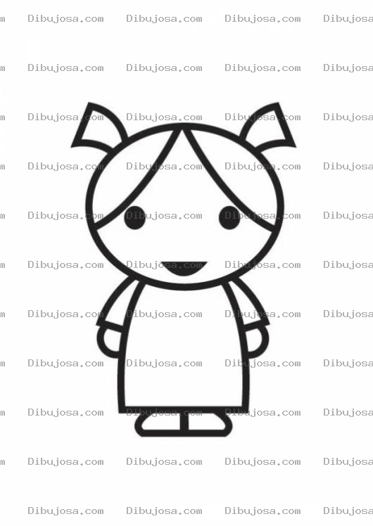 Dibujo para colorear Colorear Bebita Con Chonguitos
