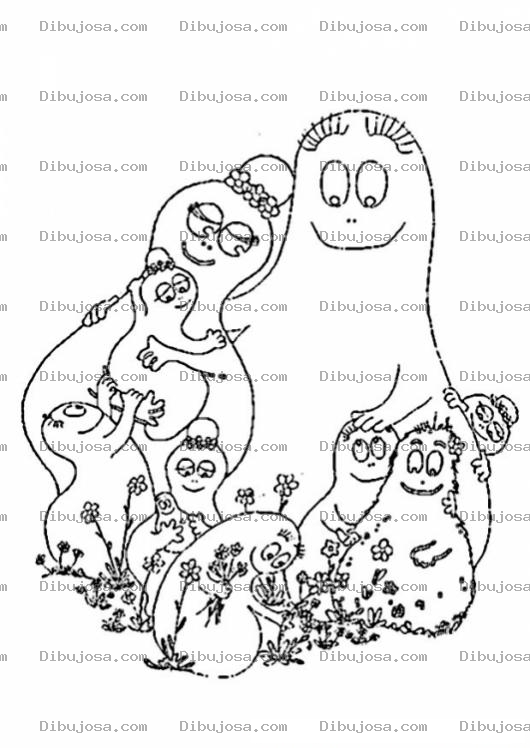 Dibujo para colorear Colorear Familia De Barbapapa