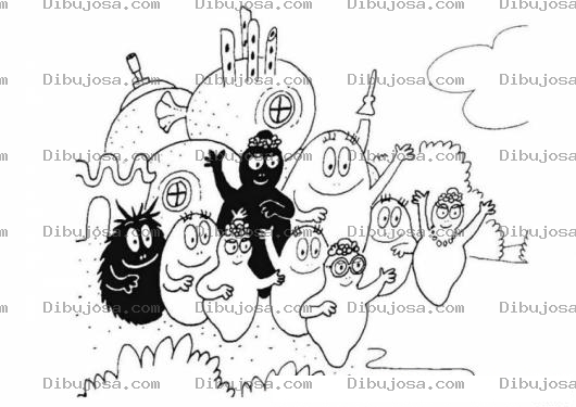 Dibujo para colorear Dibujo De Toda La Familia De Barbapapa