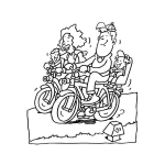 Dibujo para colorear Colorear Familia En Bicicleta