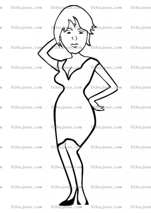 Dibujo para colorear Mujer Bonita Para Colorear