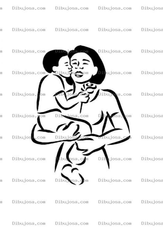 Dibujo para colorear Colorear Mama Con Su Hijo