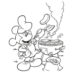 Dibujo para colorear Colorear A Miki Mous Haciendo Carne Asada