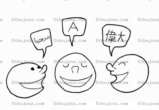 Dibujo para colorear Colorear Idiomas Distintos