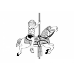 Dibujo para colorear Colorear Chica En Caballito De Carrousel