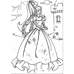 Dibujo para colorear Dibujo de princesa con un sombrero de cucurucho