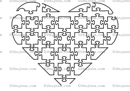 Dibujo para colorear Colorear Rompecabezas De Corazon