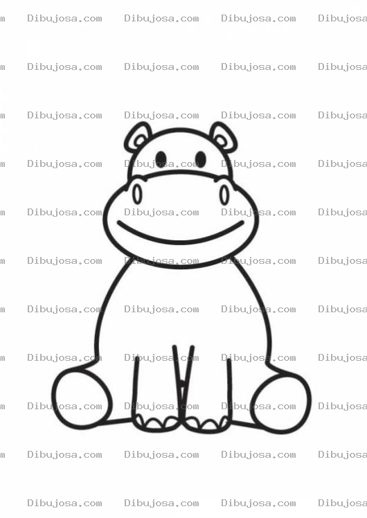 Dibujo para colorear Dibujo De Hipopotamo