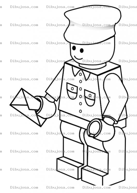 Dibujo para colorear Colorear Cartero De Lego