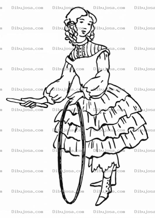 Dibujo para colorear Colorear Chica Con Hula Hoop