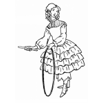 Dibujo para colorear Colorear Chica Con Hula Hoop