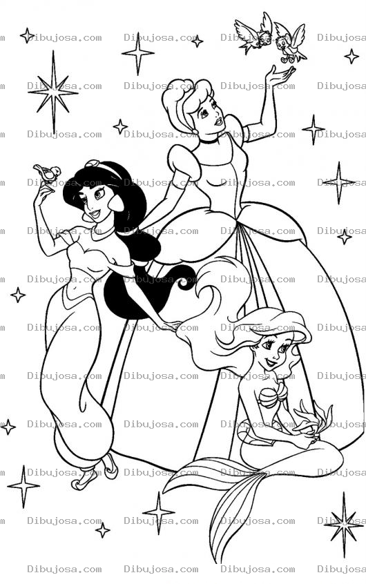 Dibujo para colorear Pintar Princesas de Disney