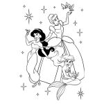 Dibujo para colorear Pintar Princesas de Disney