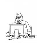 Dibujo para colorear Colorear Vendedor De Telemarketing