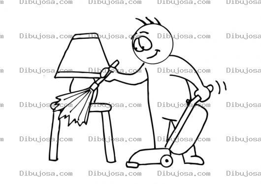 Dibujo para colorear Clorear Hombre De Limpieza
