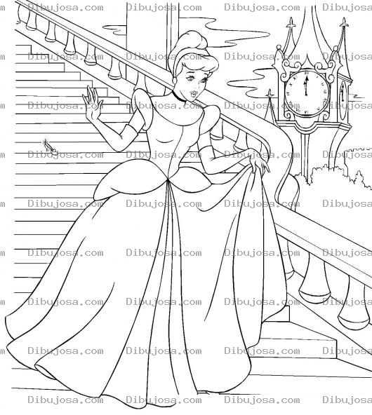 Dibujo para colorear Pintar Princesa Cenicienta