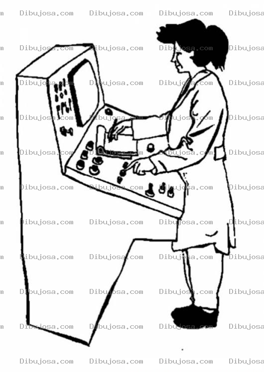 Dibujo para colorear Colorear Maquinista Operadora De Maquinas