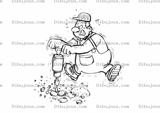 Dibujo para colorear Colorear Trabajado De La Construccion Reparando Una Carretera