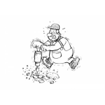Dibujo para colorear Colorear Trabajado De La Construccion Reparando Una Carretera