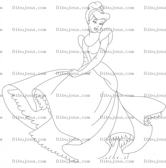 Dibujo para colorear Pintar Princesa Cindirela