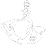 Dibujo para colorear Pintar Princesa Cindirela