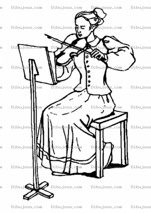 Dibujo para colorear Colorear Mujer Violinista