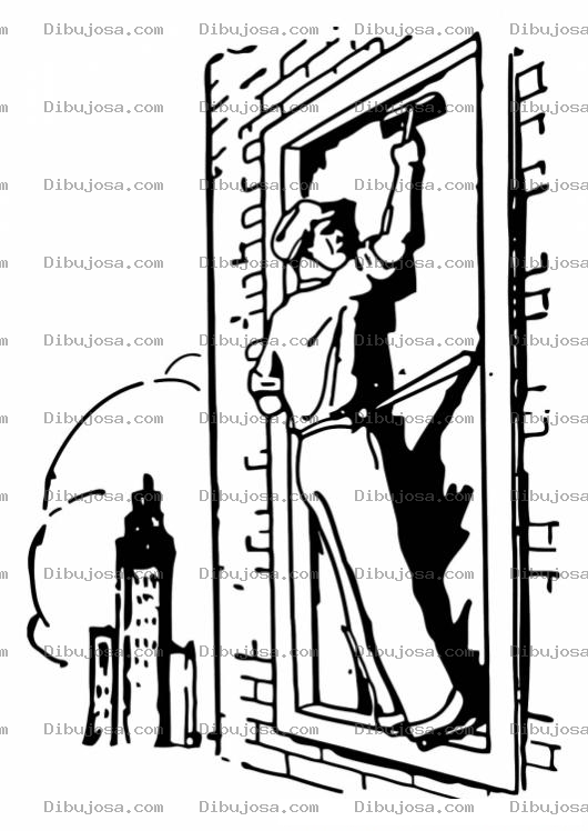 Dibujo para colorear Colorear Limpiador De Ventanas